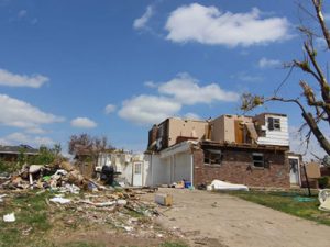 Tornado damage to home