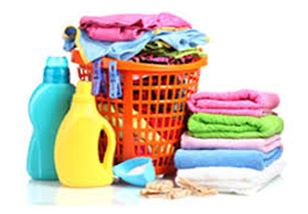 folded laundry in a basket